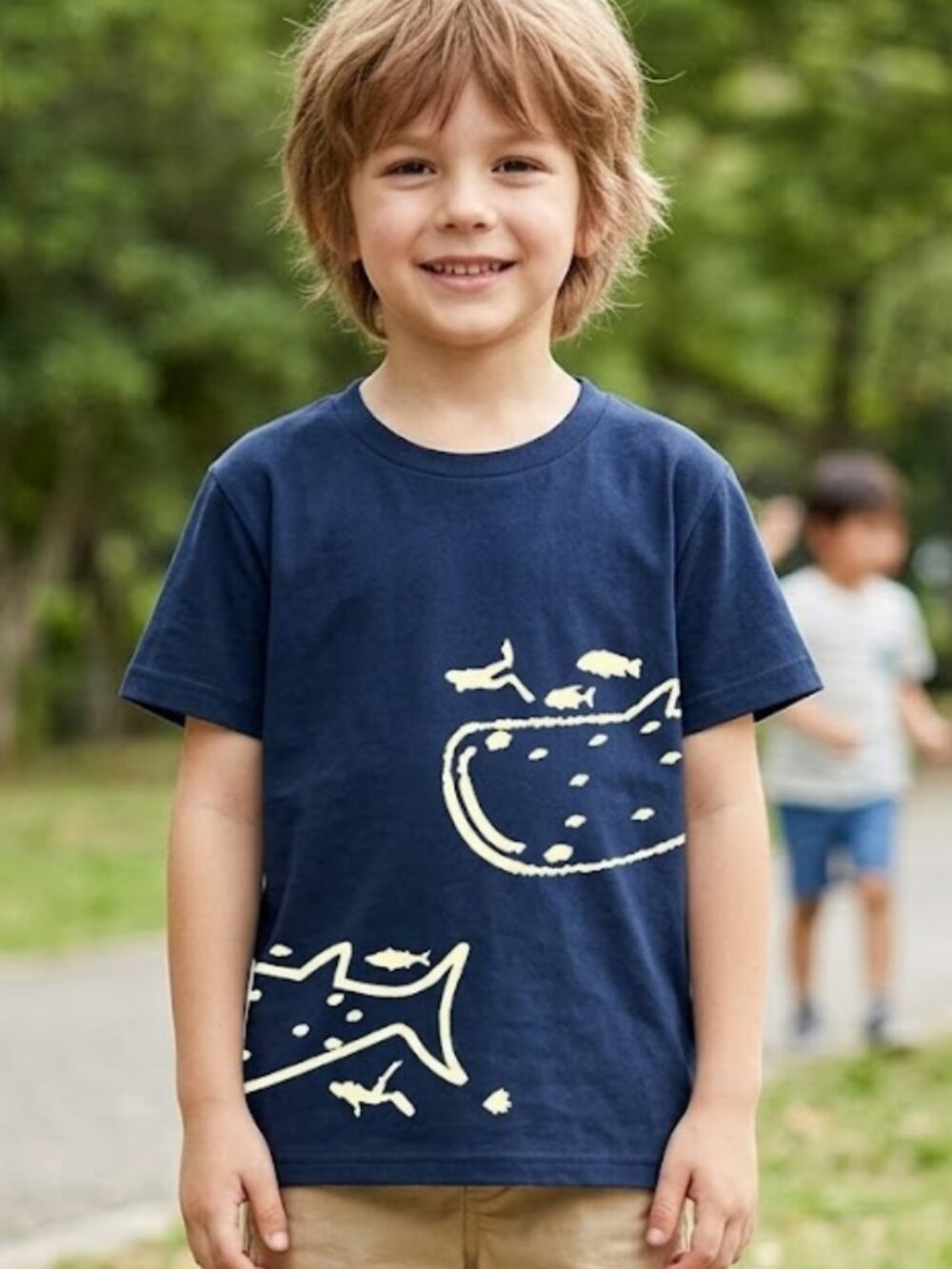 NEW Jam Market Graphic Tee Wrap Around Front Back Whale Shark Tee Top Shirt YL